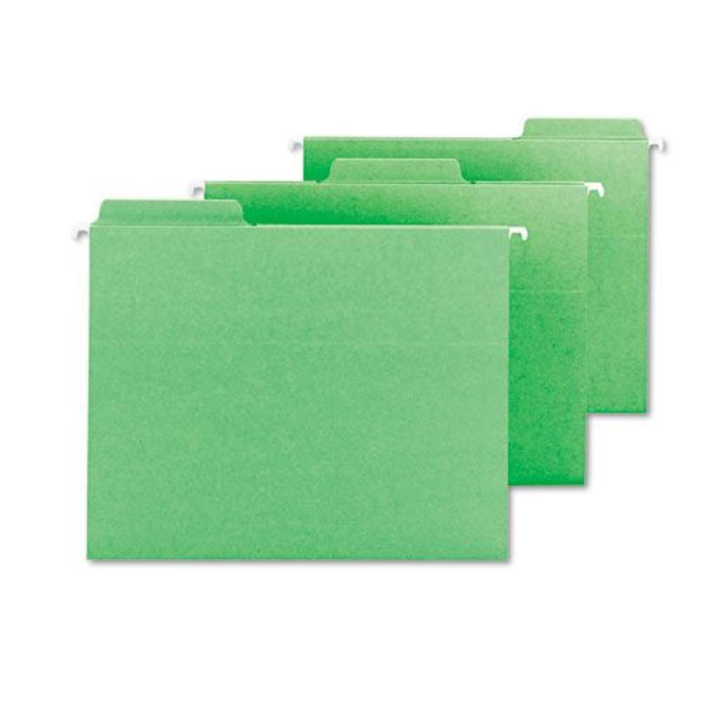 Smead FasTab Hanging File Folders, Letter, Green, 18/Box   Office