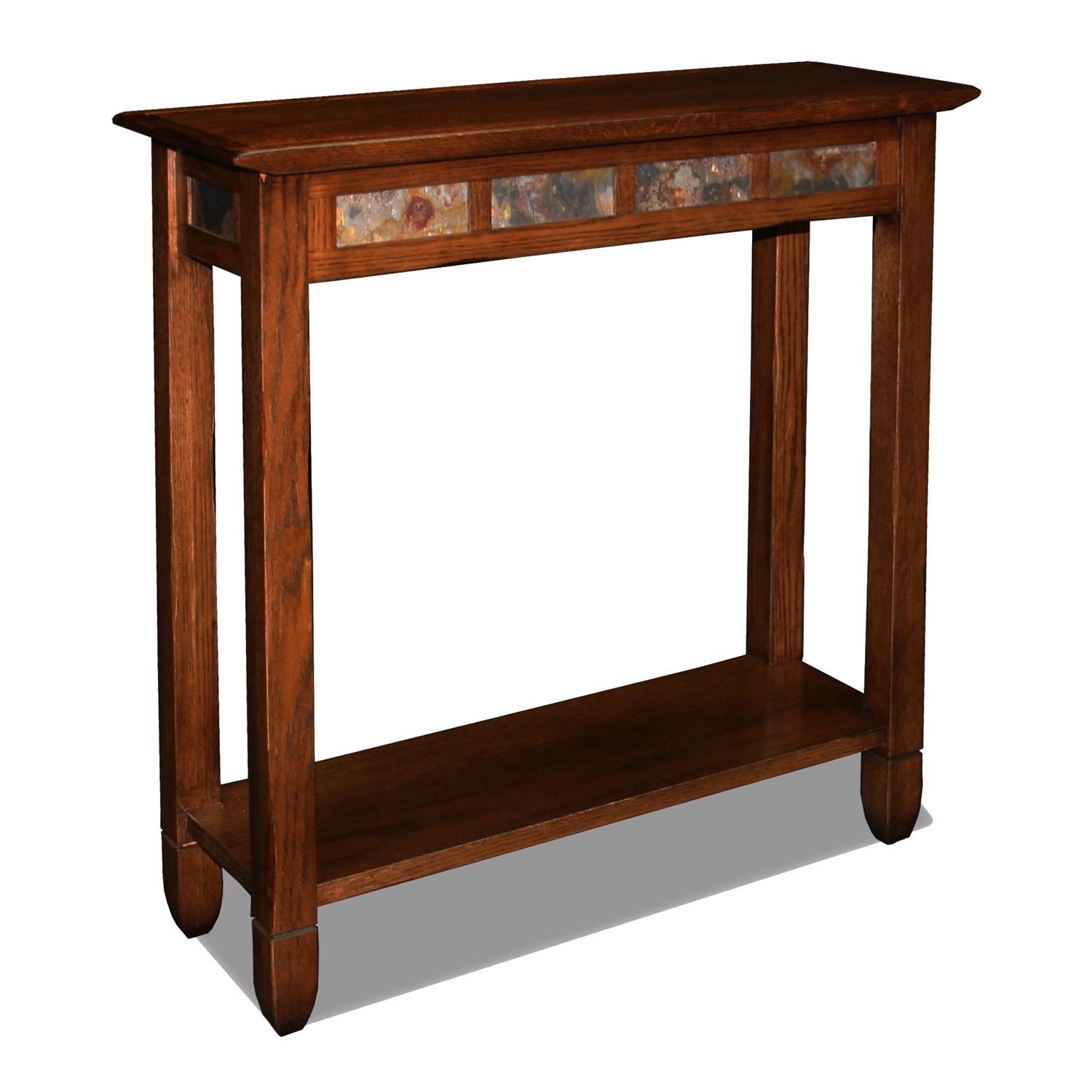 Leick Rustic Slate Hall Stand Rustic Oak Finish
