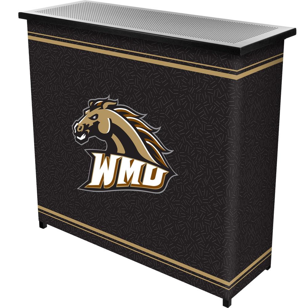 Trademark Global Western Michigan University 2 Shelf Portable Bar w/ Case