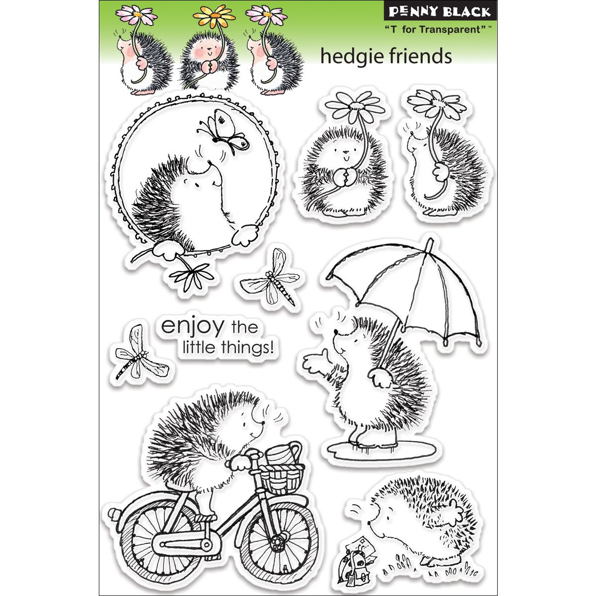 Penny Black Clear Stamps 5"X7.5" Sheet-Hedgie Friends