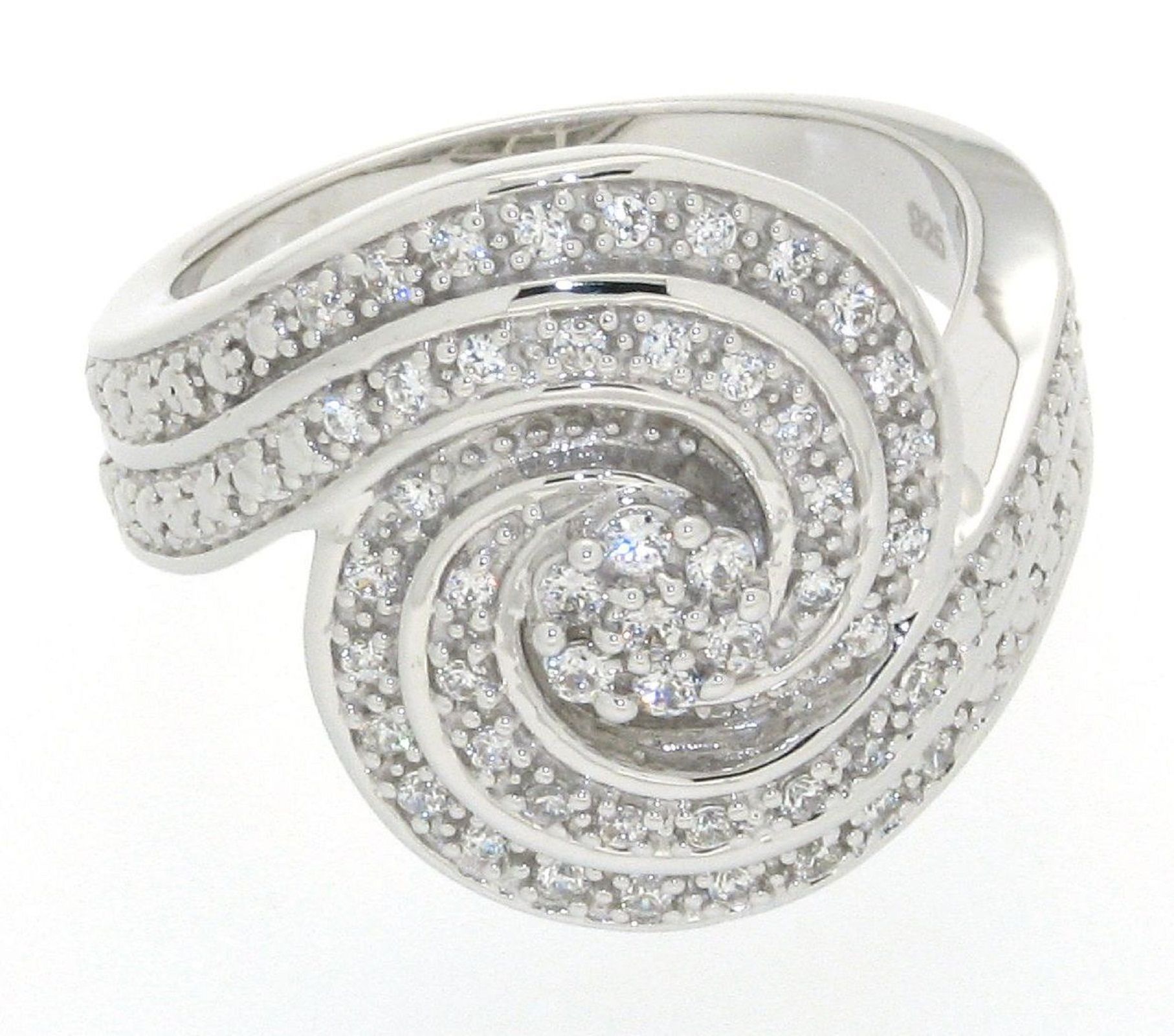 Sterling Silver 1/2Ccttw Diamond Swirl Ring