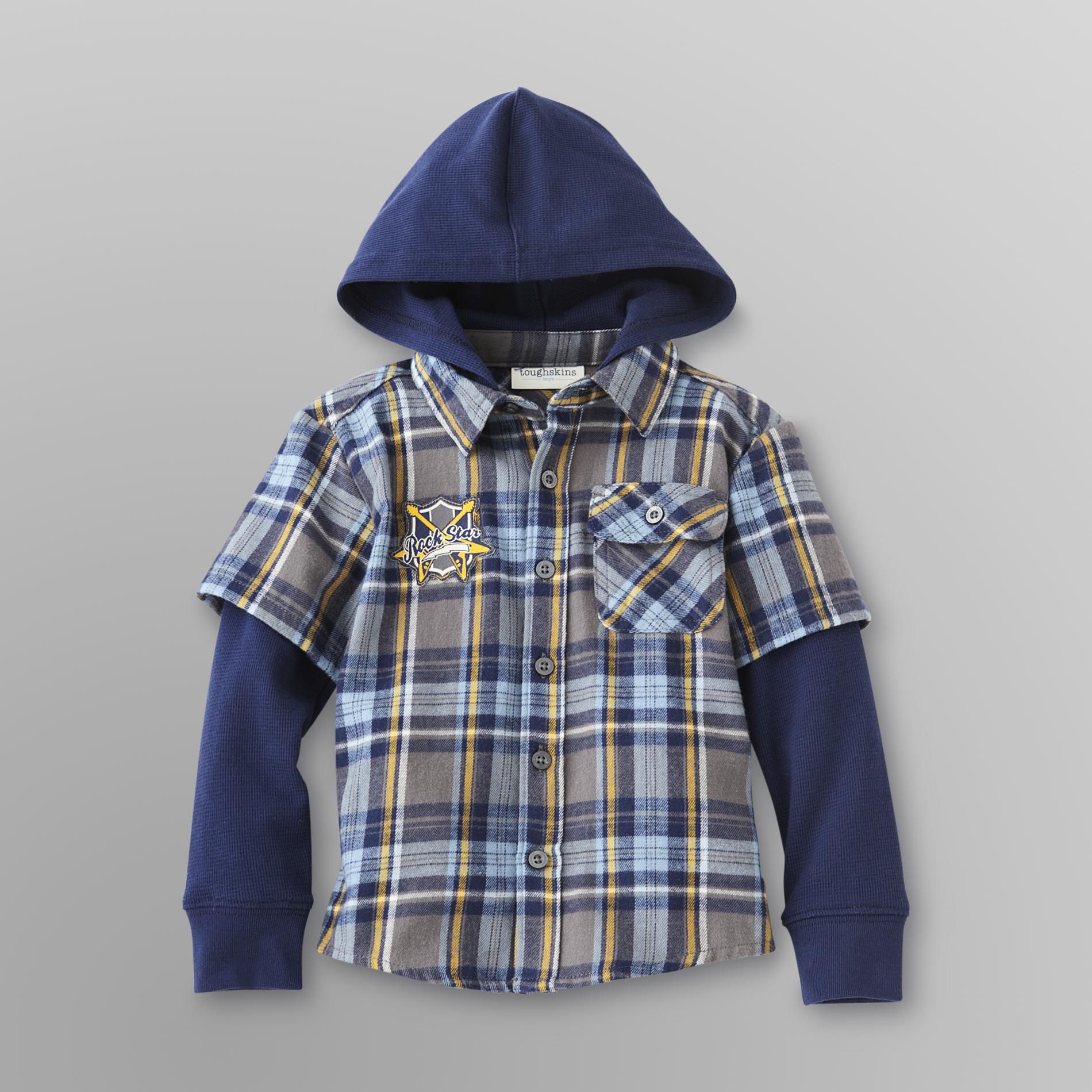 Toughskins Infant & Toddler Boy's Hooded Flannel Shirt
