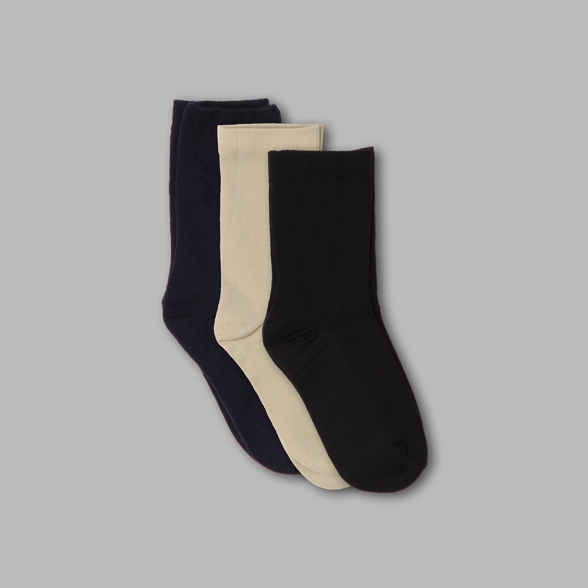 Basic Editions Boy&#8217;s Socks 3-Pack Rib Quarter