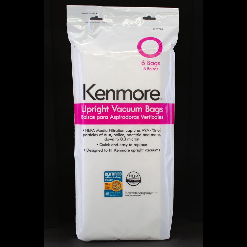 Kenmore 53294  6 Pk.Type O HEPA Vacuum Bags for Upright Vacuumss