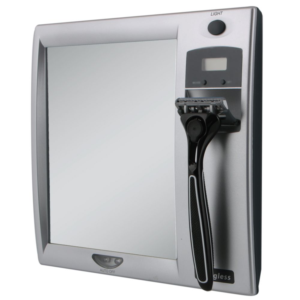 Zadro Z'Fogless fog-free lighted shower mirror w/LCD clock