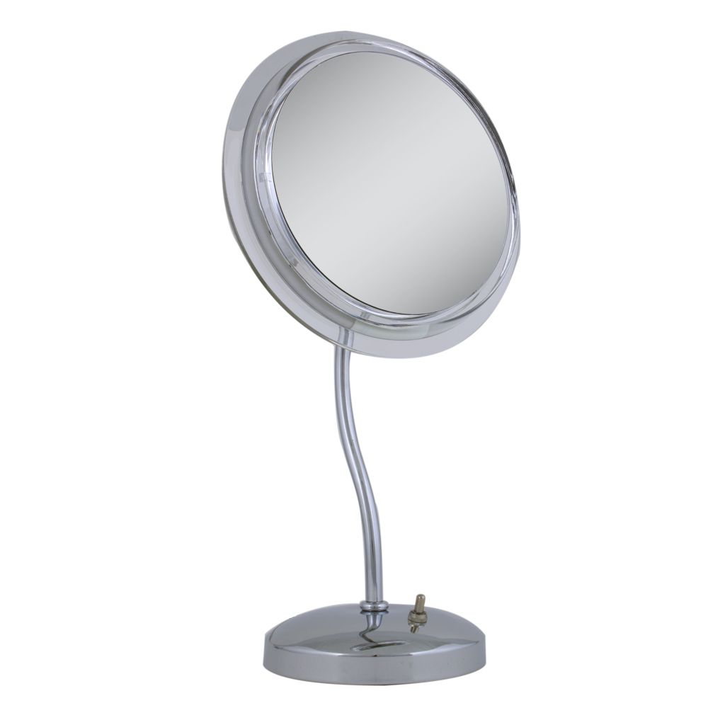 Zadro Single sided surround light S-neck pedistal vanity mirror 6X magnification
