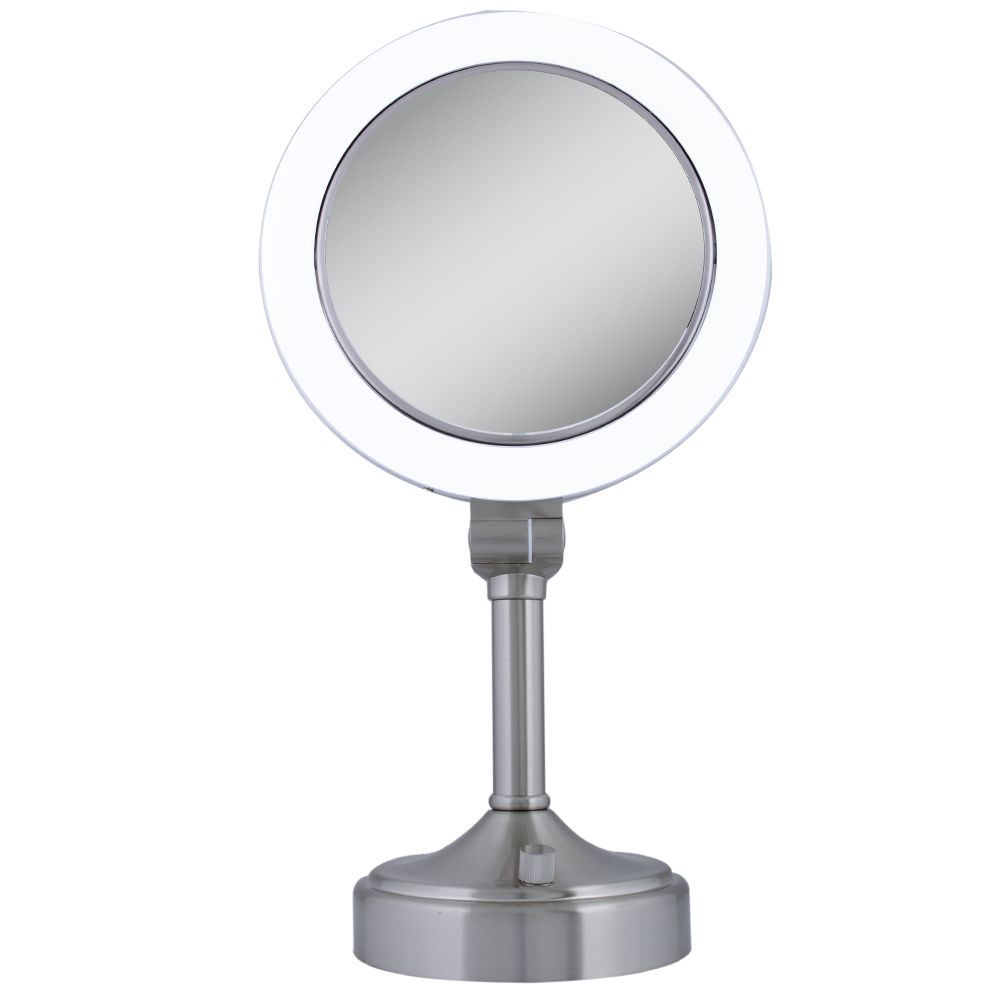 Zadro Dual sided surround light pedestal vanity mirror 1X & 10X magnification