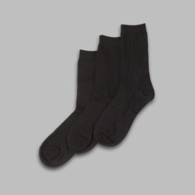 Basic Editions Boy&#8217;s Socks 3-Pack Crew Poly-Cotton