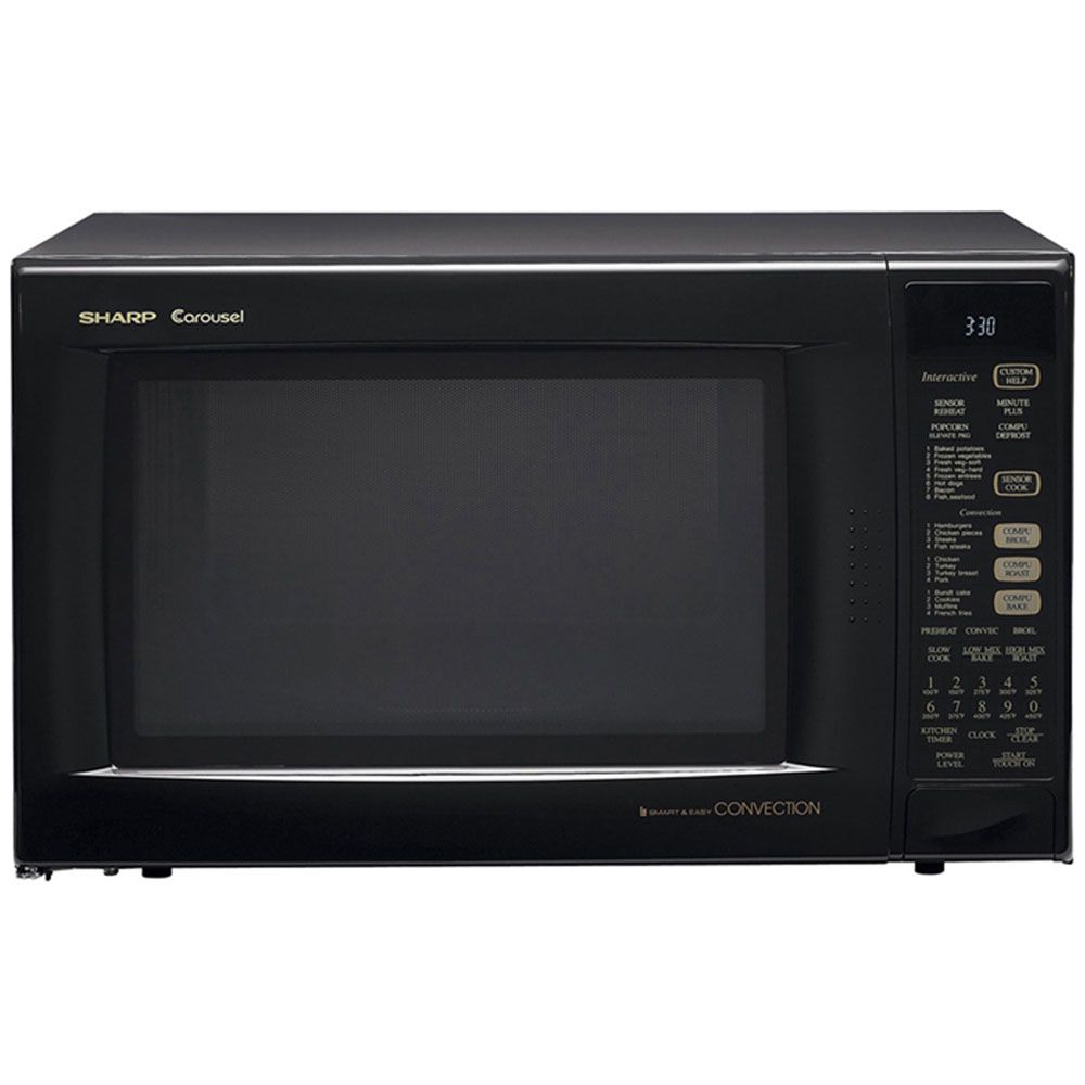 Sharp 1.5 Cu. Ft. 900W Convection Microwave Oven - Black - Appliances