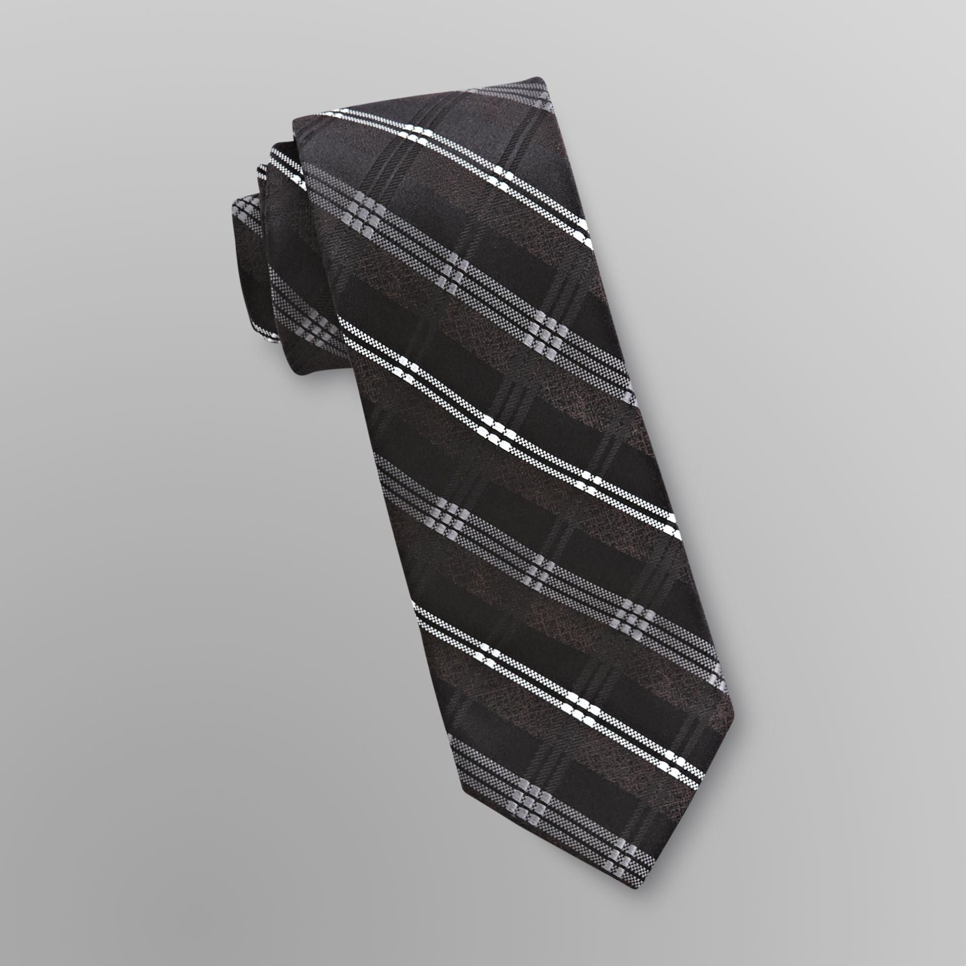 Structure Men's Diagonal Grid Silk Necktie