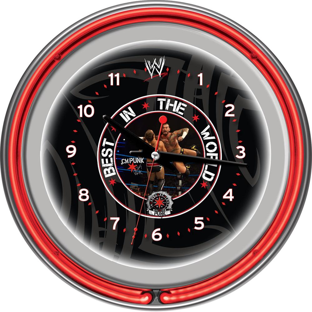 WWE CM Punk Neon Clock - 14 inch Diameter