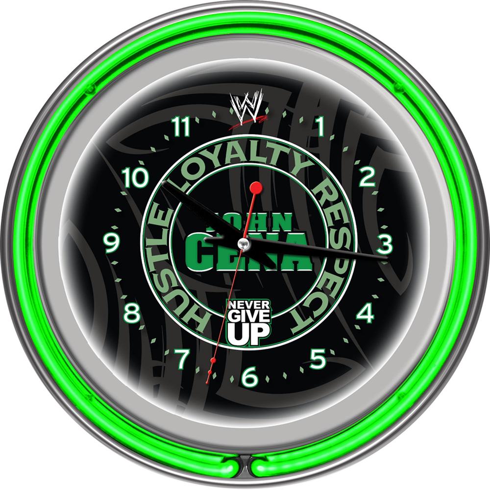 WWE John Cena Neon Clock - 14 inch Diameter