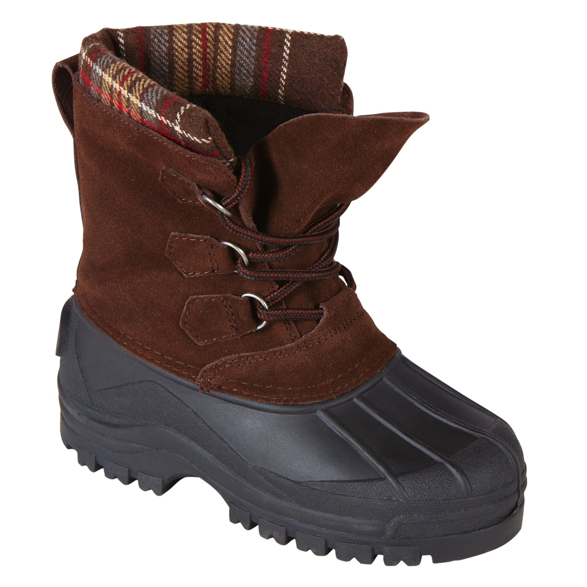 Athletech Boy's Quack3 Leather Winter Lace Up Hiker - Brown