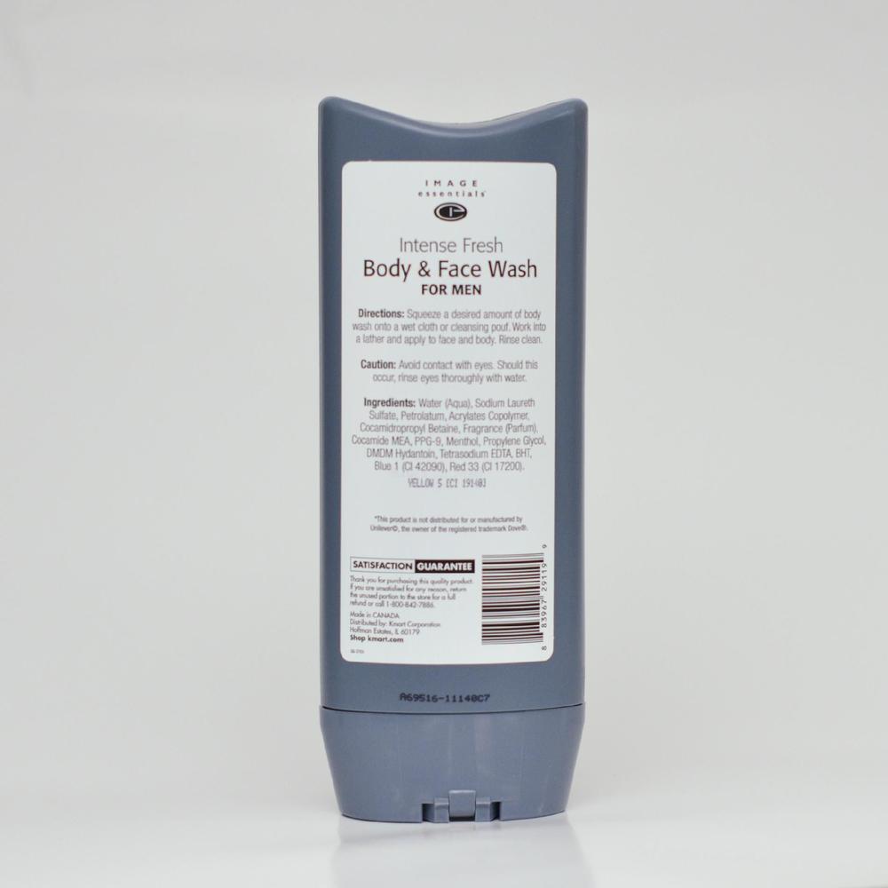 Image Essentials Body & Face Wash, For Men, Intense Fresh, 13.5 fl oz (400 ml)