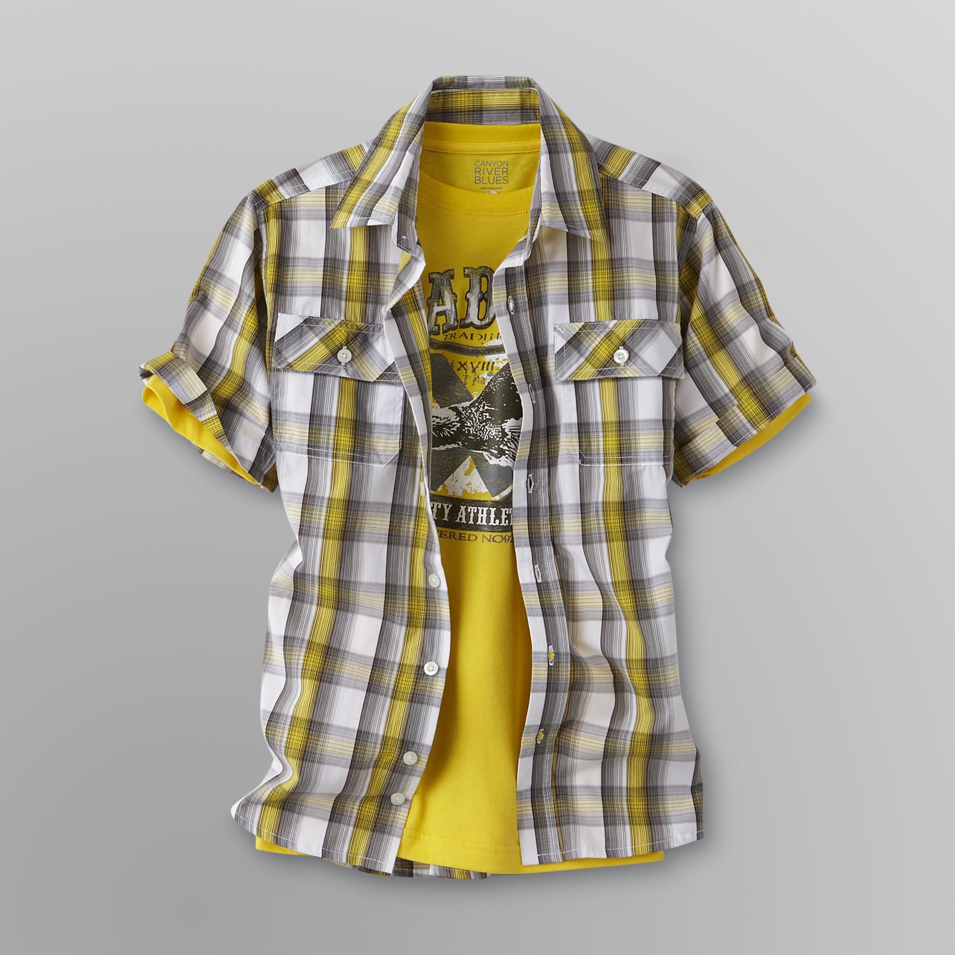 Canyon River Blues Boy's Plaid Shirt and T-Shirt - Varsity