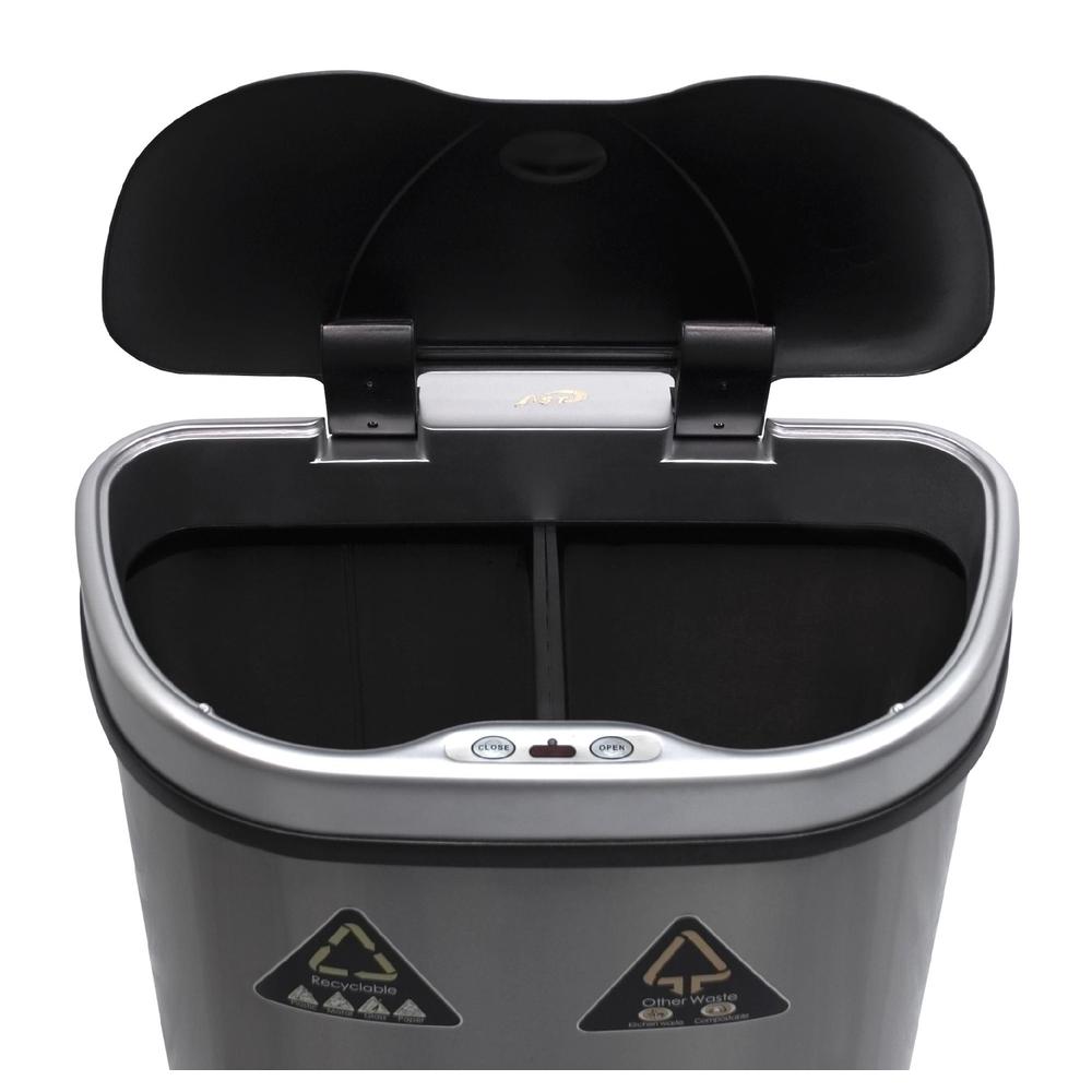 Nine Stars Infrared Motion Sensor Lid Open Trash Can Stainless Steel