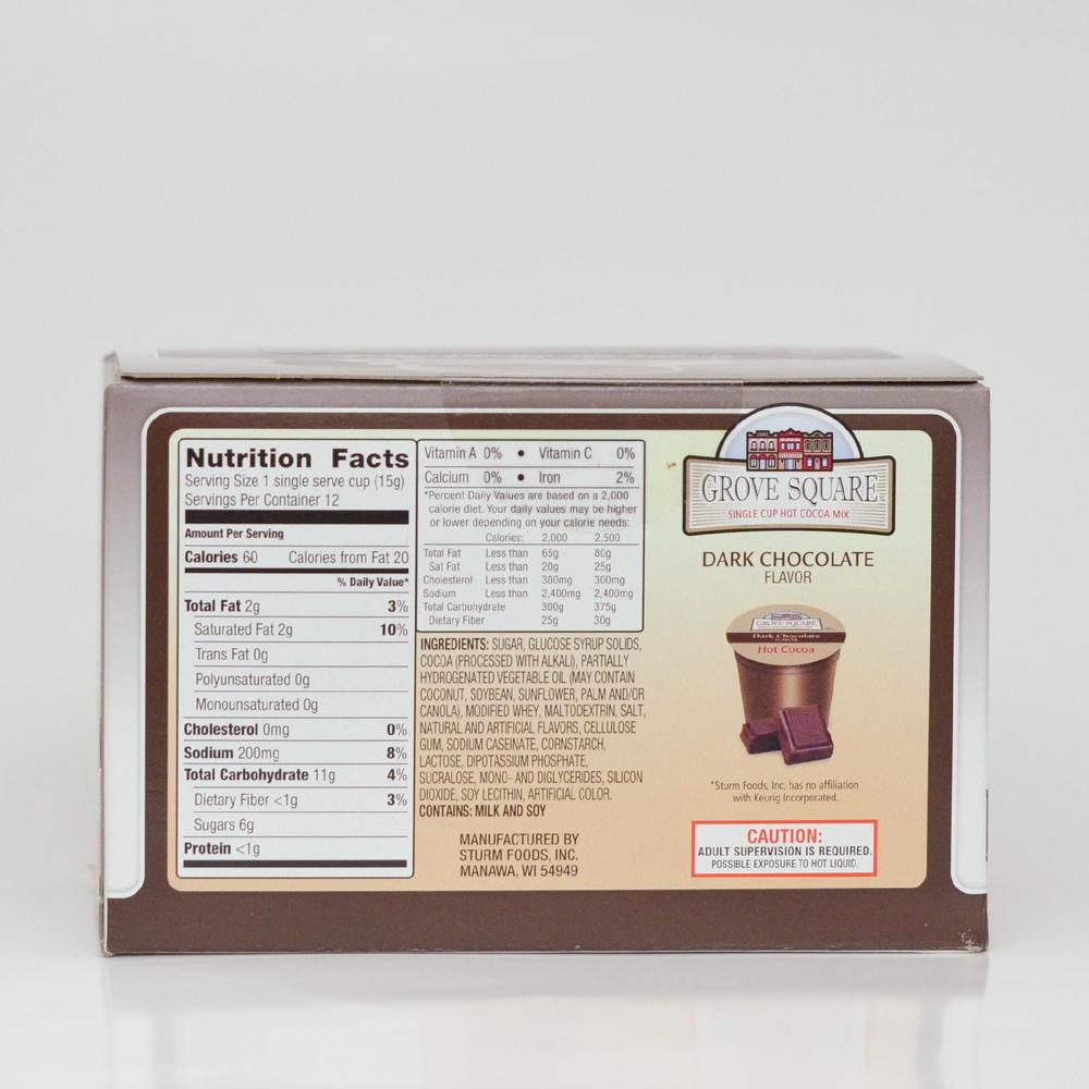 Grove Square Hot Cocoa Dark Chocolate Flavor Single Serve