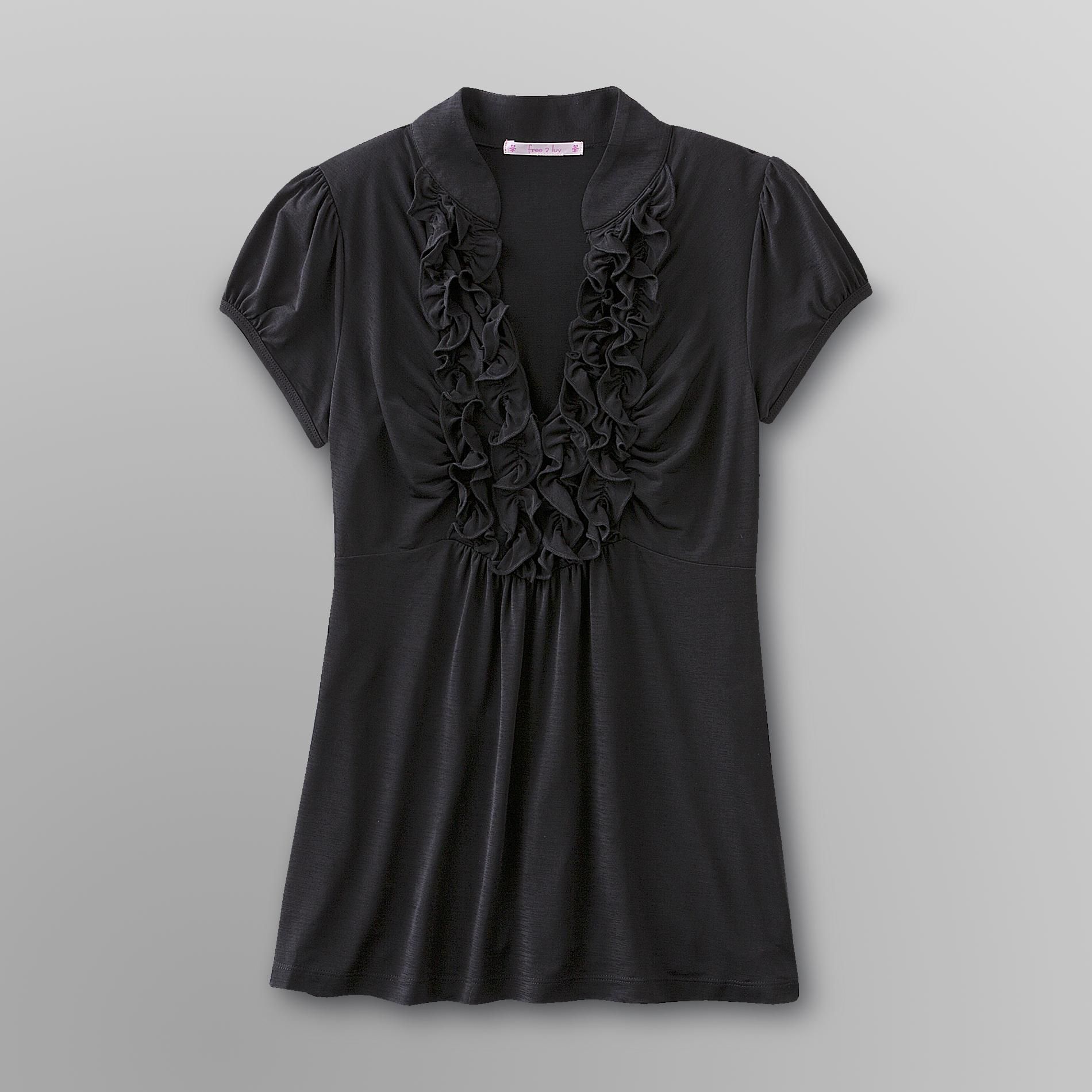 Free2Luv Junior's Ruffled Front Top