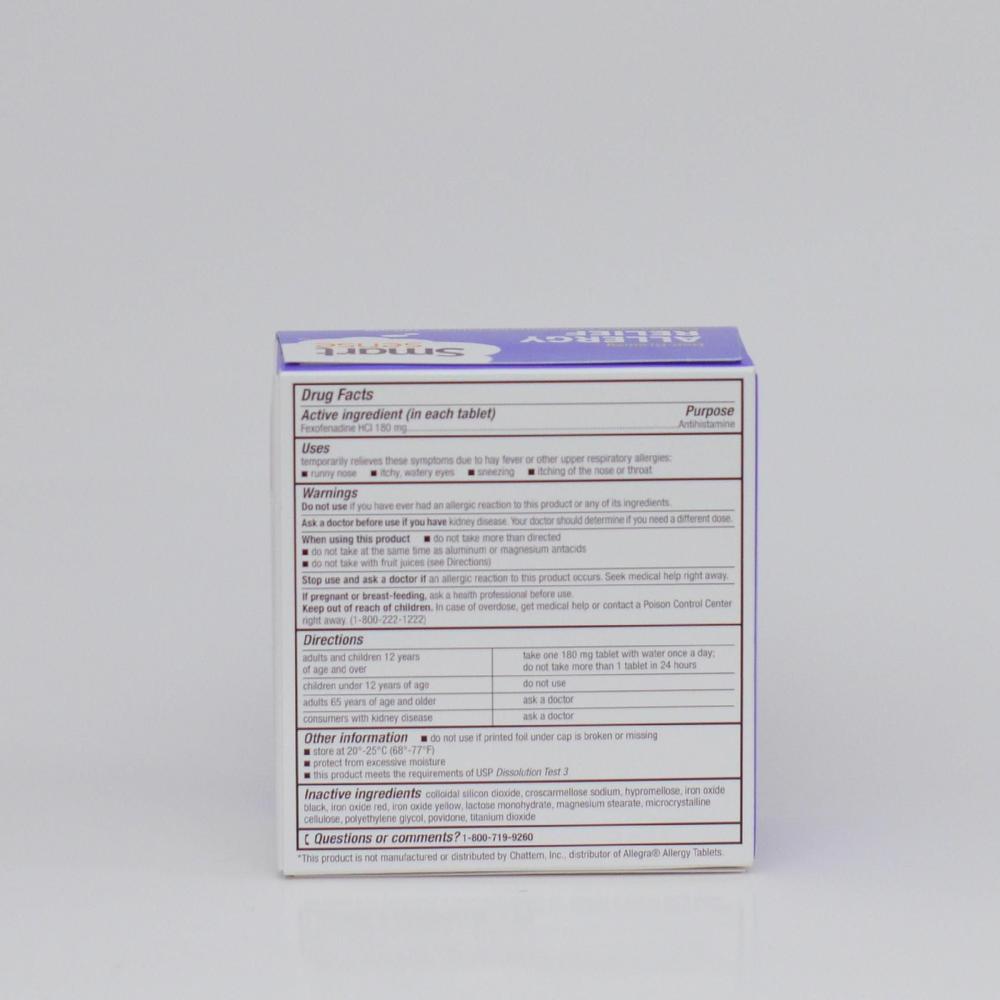 Smart Sense Non Drowsy Allergy Relief Tablets 180 mg