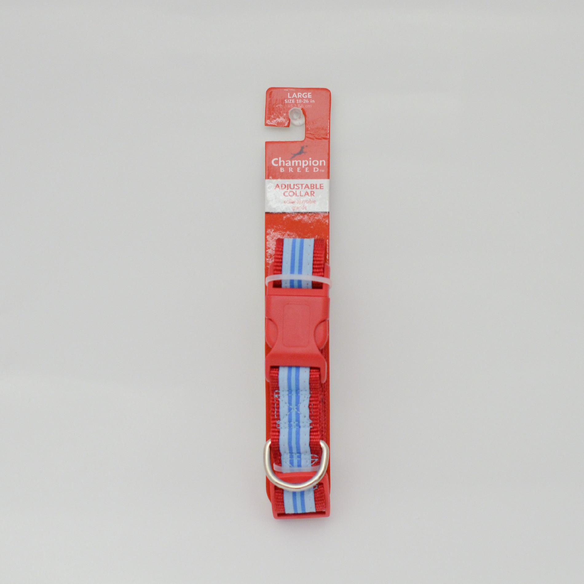 Champion Breed Ribbon Adjustable Collar Assorted Colors 1 x 18-26, Size: Large Champion Breed Ribbon Adjustable Collar Assorted Colors 1 x 18-26, Size: Large