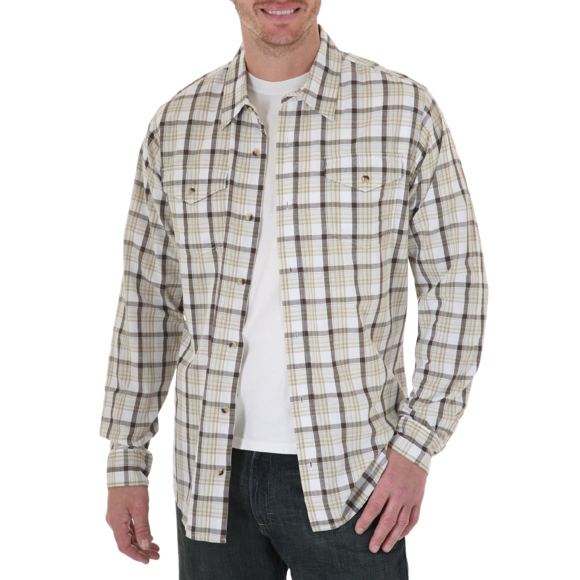 Wrangler Men&#8217;s Shirt Button Front Plaid