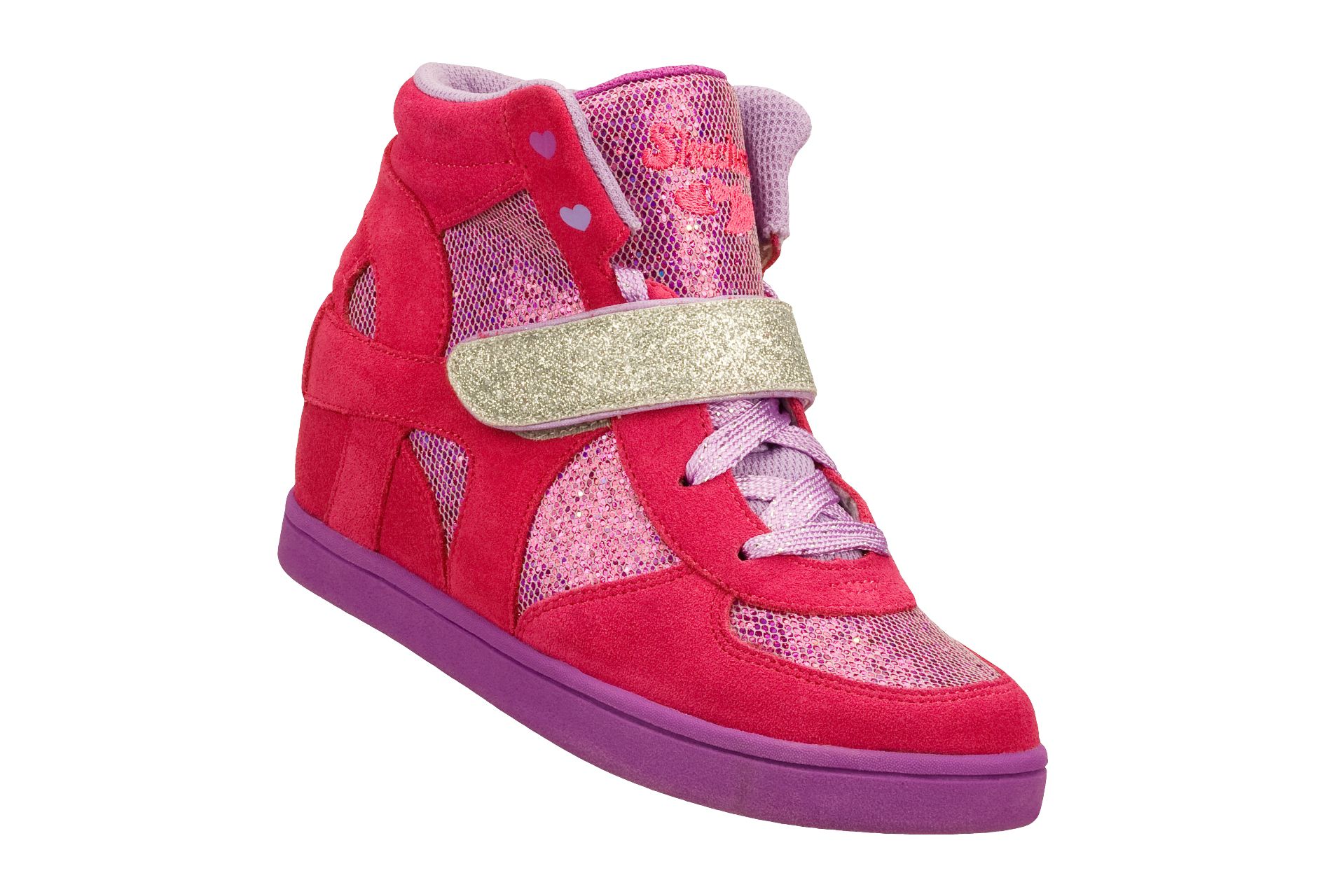 Skechers Girl's Pretty Plus 2 Fashion Wedge Sneaker - Pink