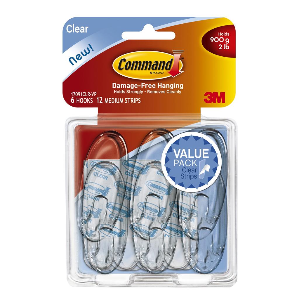 CommandTM Medium Hooks - Clear