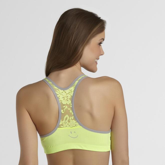 Joe Boxer Women's Racerback Sports Bra Lace Inset