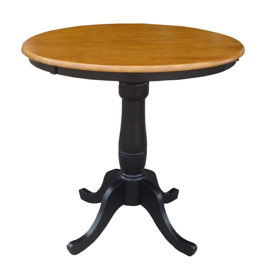 International Concepts Black/Cherry 36" Round Top Ped Table 36" High