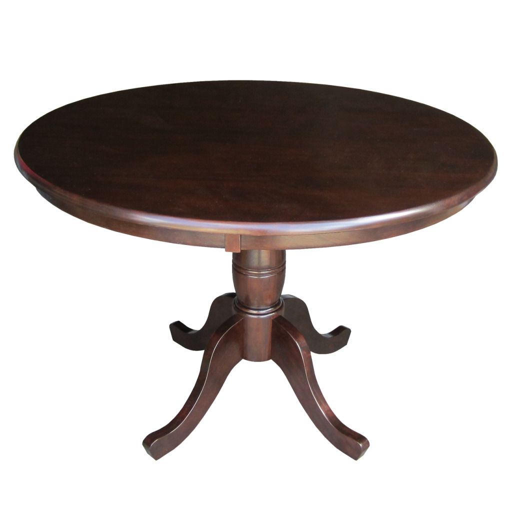 International Concepts Rich Mocha 36" Round Top Ped Table 30" High