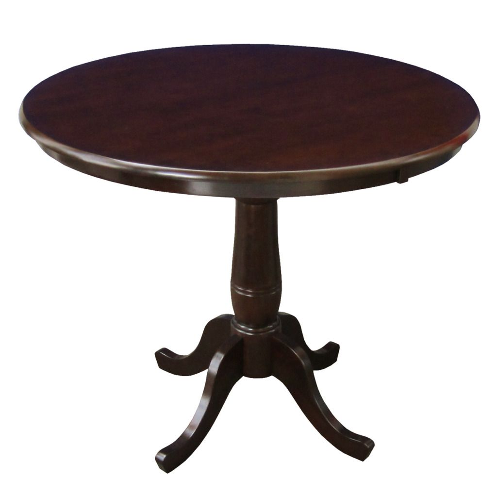 International Concepts Rich Mocha 36" Round Top Ped Table 36" High