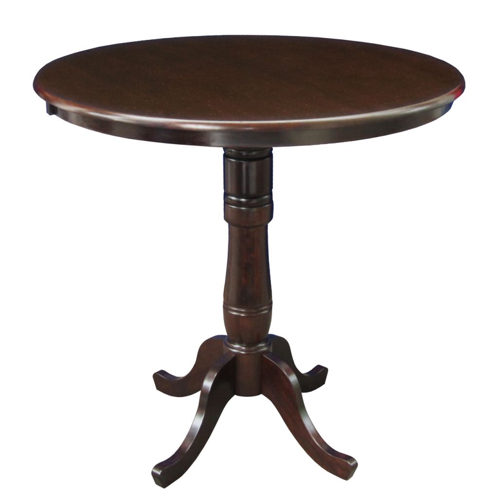 International Concepts Rich Mocha 36" Round Top Ped Table 42" High