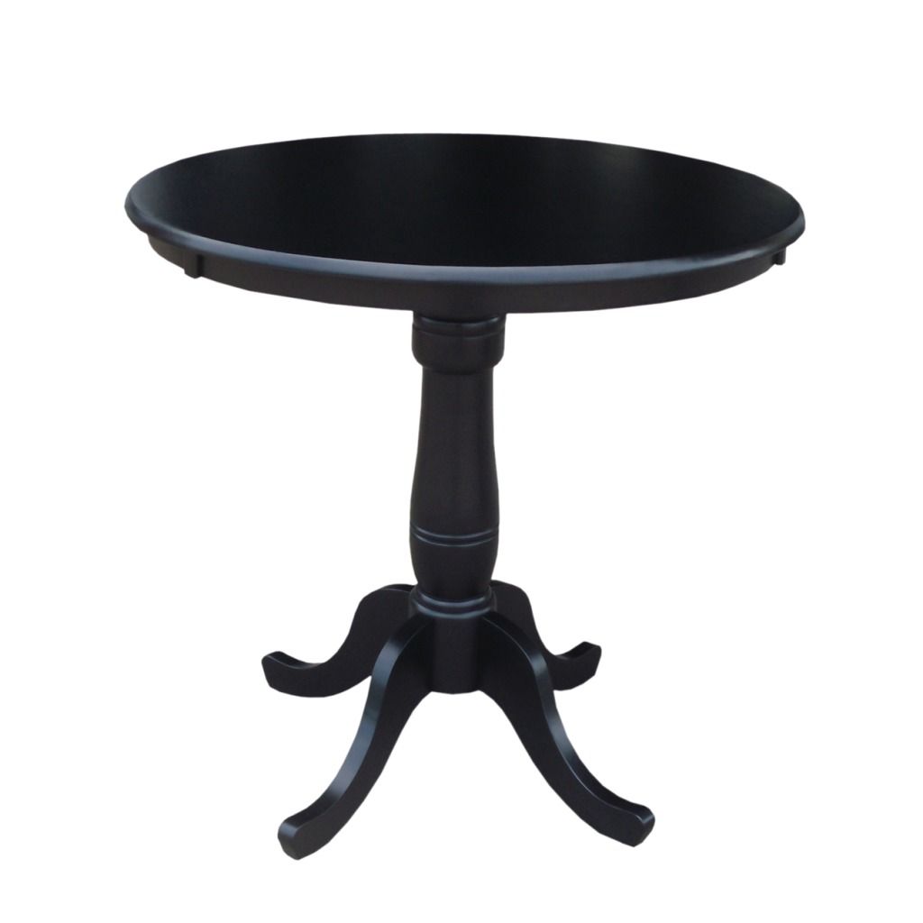 International Concepts Black  36" Round Top Ped Table 36" High