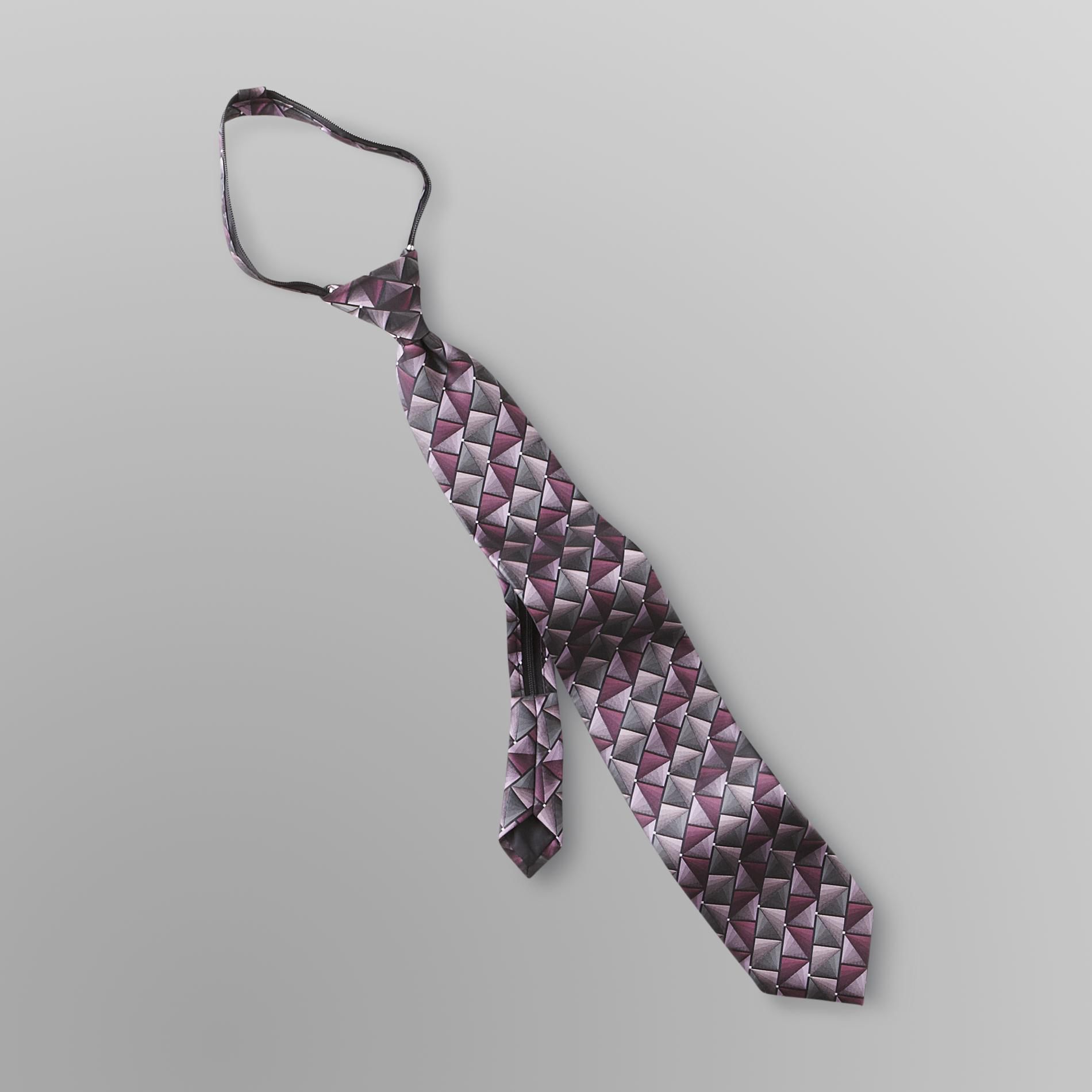 David Taylor Collection Men's Zipper Necktie - Diamond