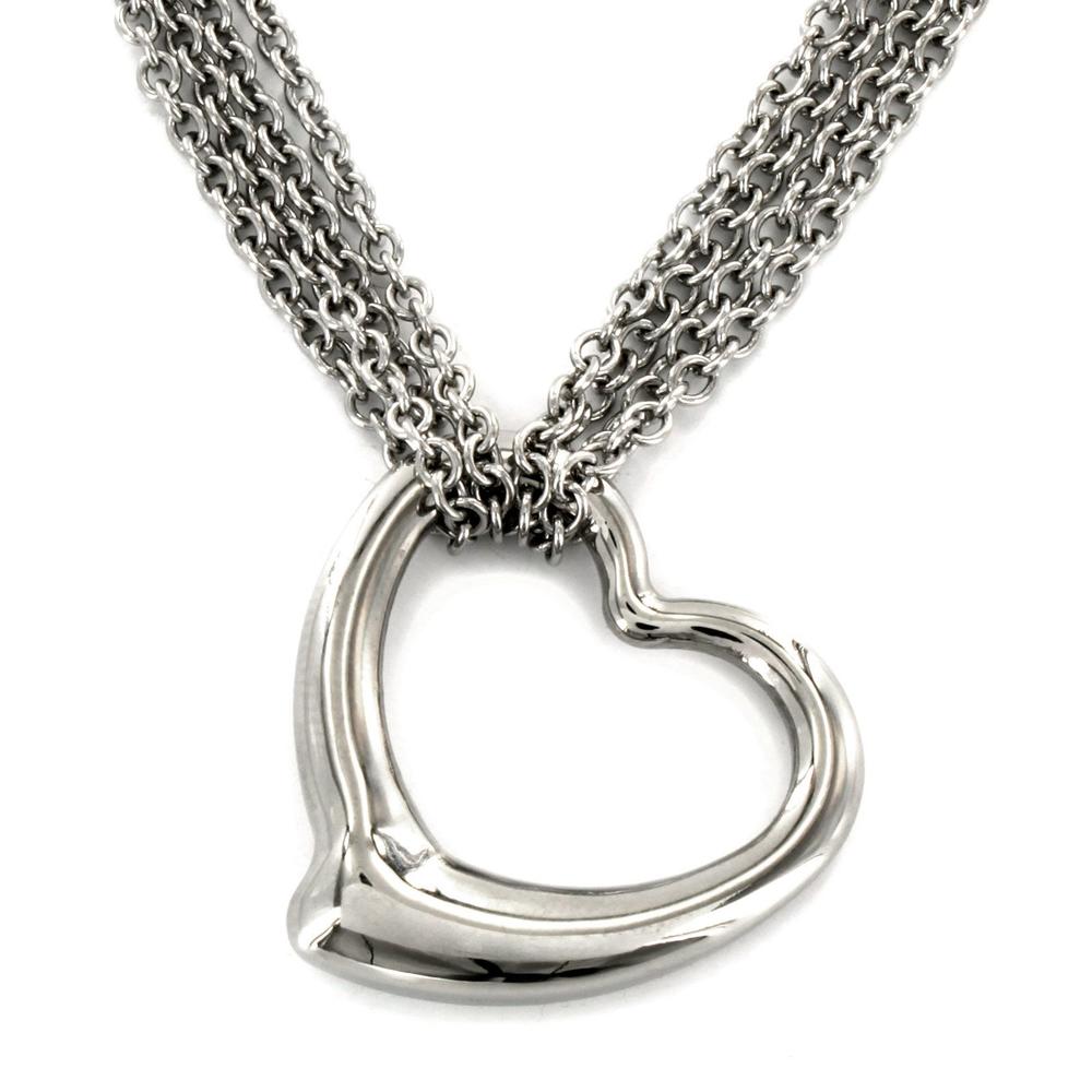 West Coast Jewelry Stainless Steel Heart Necklace