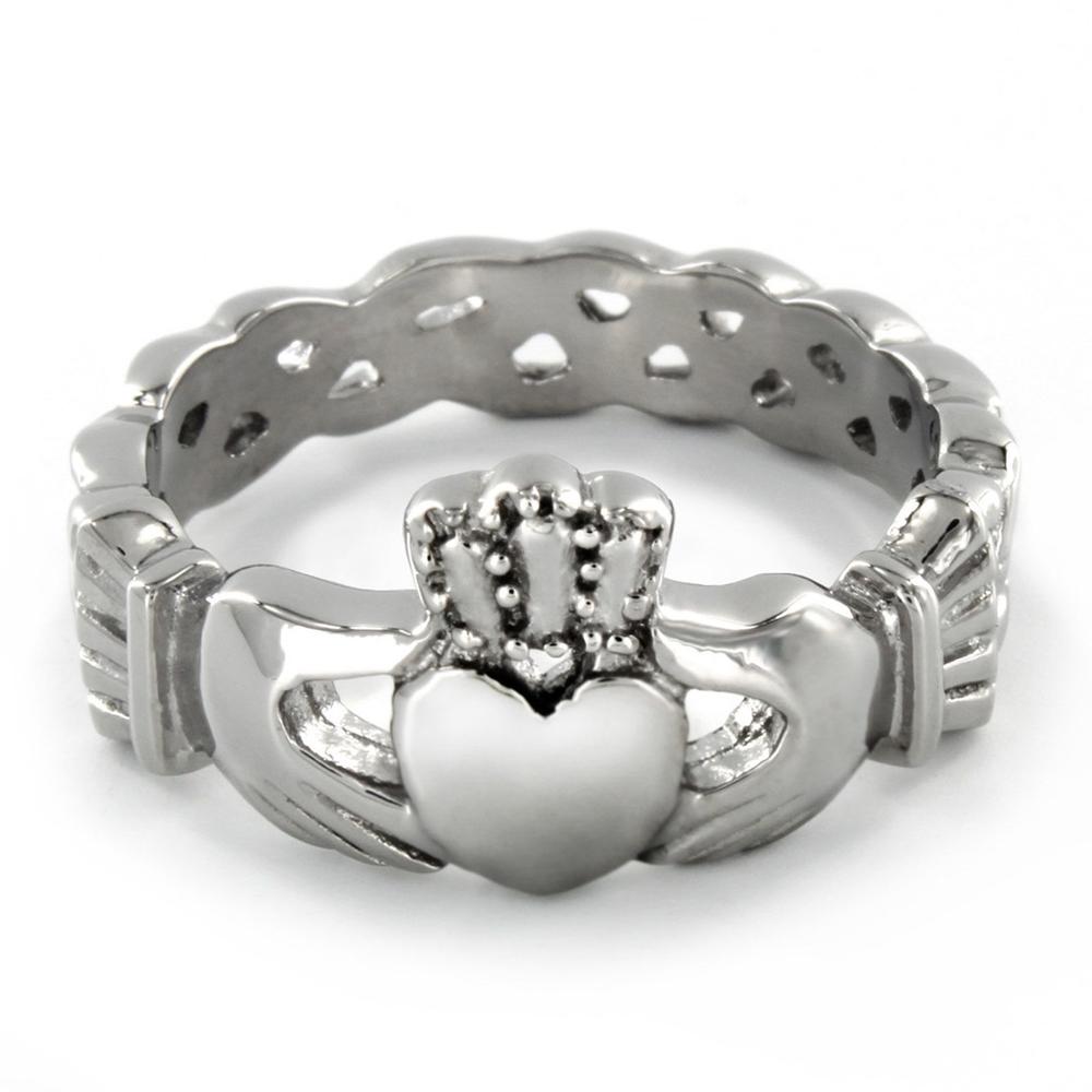 West Coast Jewelry Stainless Steel Women's Claddagh Ring