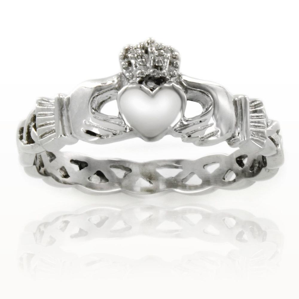 West Coast Jewelry Stainless Steel Celtic Eternity Claddagh Ring