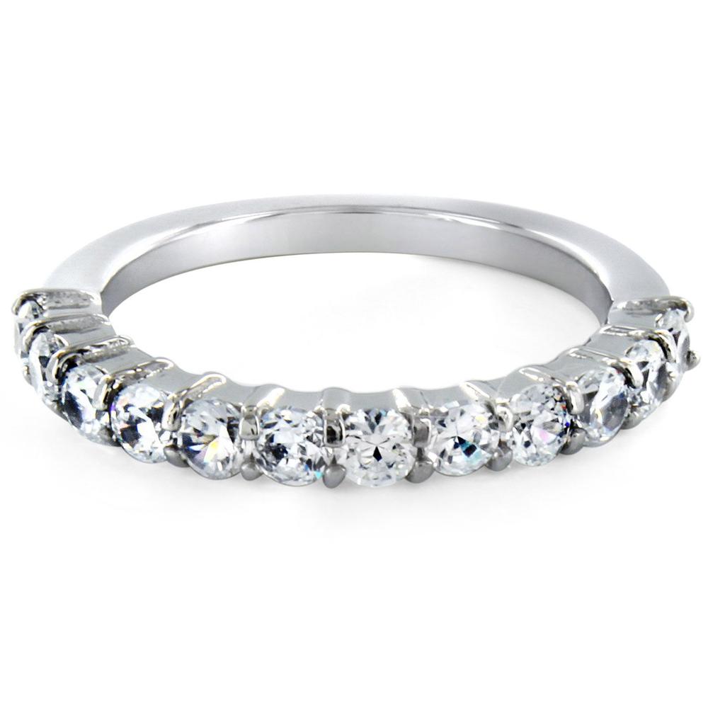 West Coast Jewelry Stainless Steel Dazzling Cubic Zirconia Band Ring