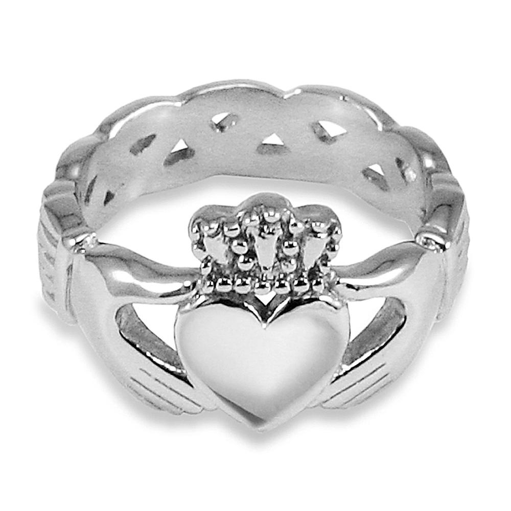 West Coast Jewelry Men's Stainless Steel Celtic Eternity Claddagh Ring