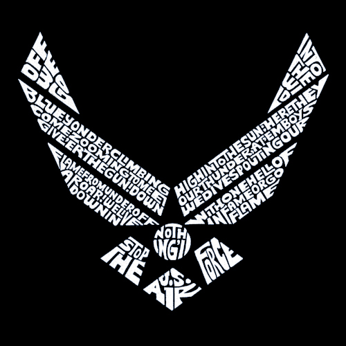 Los Angeles Pop Art Women's Word Art Long Sleeve T-Shirt - Lyrics To The Air Force Song