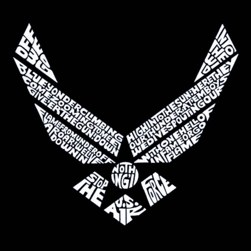 Los Angeles Pop Art Men's Big & Tall  Word Art Long Sleeve T-Shirt - Lyrics To The Air Force Song