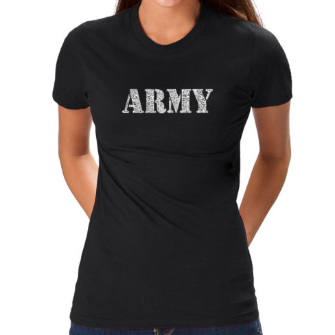 Los Angeles Pop Art Women's Word Art T-Shirt - Lyrics To The Army Song Online Exclusive