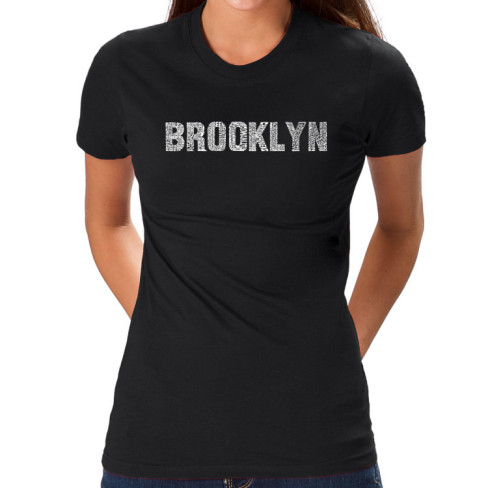 Los Angeles Pop Art Women's Word Art T-Shirt - Brooklyn Neighborhoods