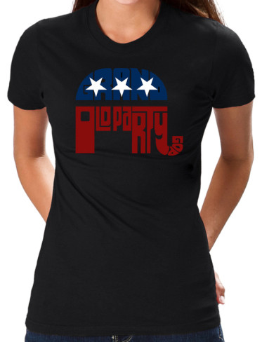 Los Angeles Pop Art Women's Word Art T-Shirt - Republican - Grand Old Party