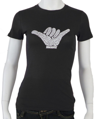 Los Angeles Pop Art Women's Word Art T-Shirt - Top Worldwide Surfing Spots Online Exclusive