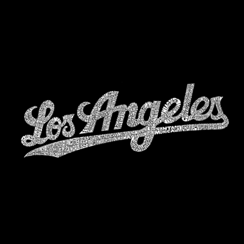 Los Angeles Pop Art Men's Word Art Long Sleeve T-Shirt - Los Angeles Neighborhoods