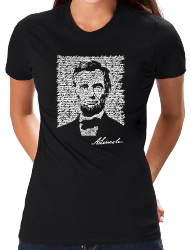 Los Angeles Pop Art Women's Word Art T-Shirt - Abraham Lincoln - Gettysburg Address Online Exclusive