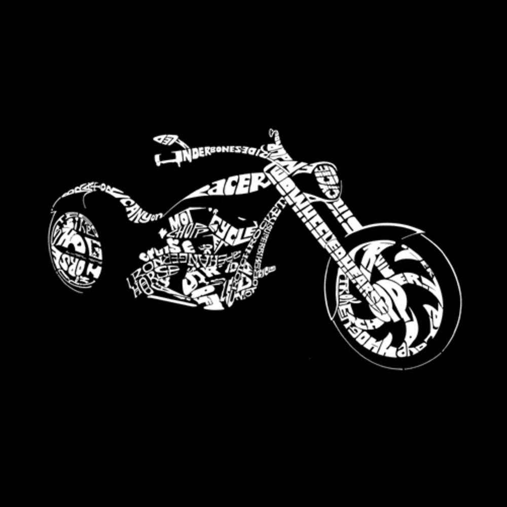 Los Angeles Pop Art Men's Word Art Long Sleeve T-Shirt - Motorcycle