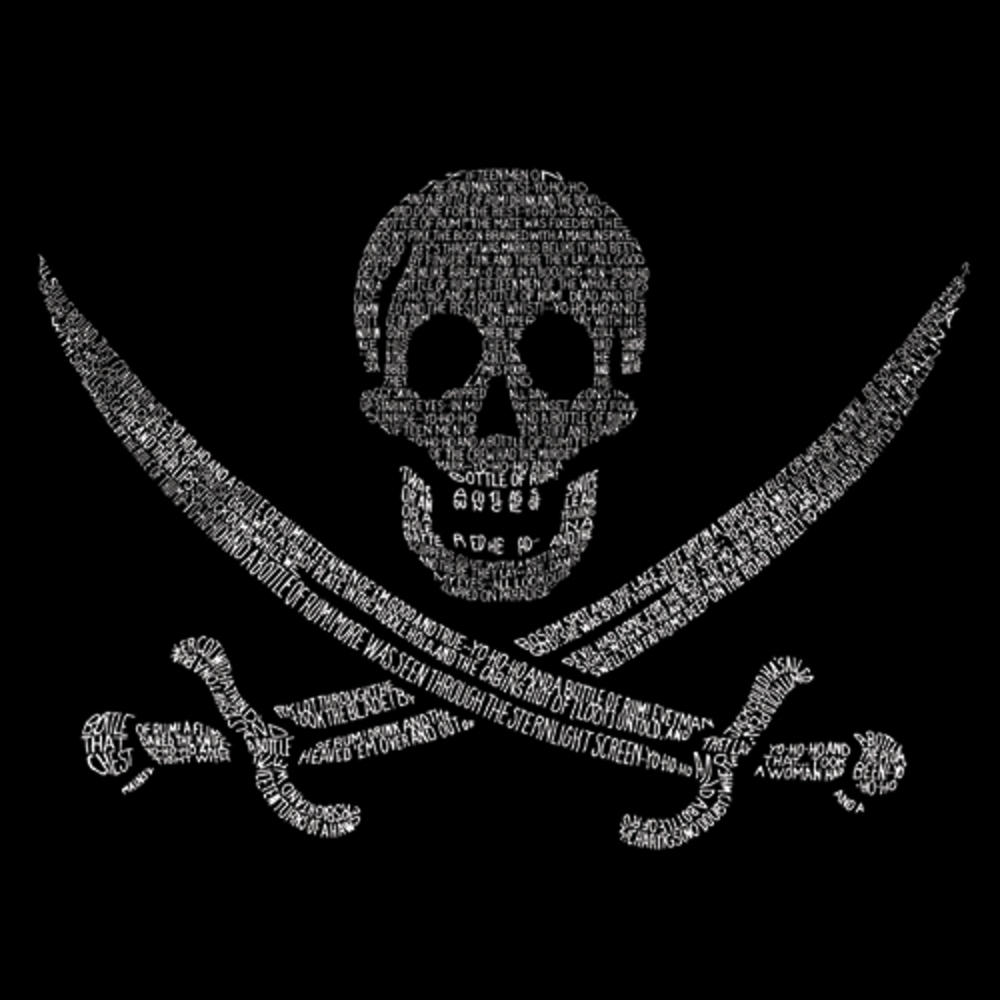 Los Angeles Pop Art Men's Word Art Long Sleeve T-Shirt - Lyrics To A Legendary Pirate Song