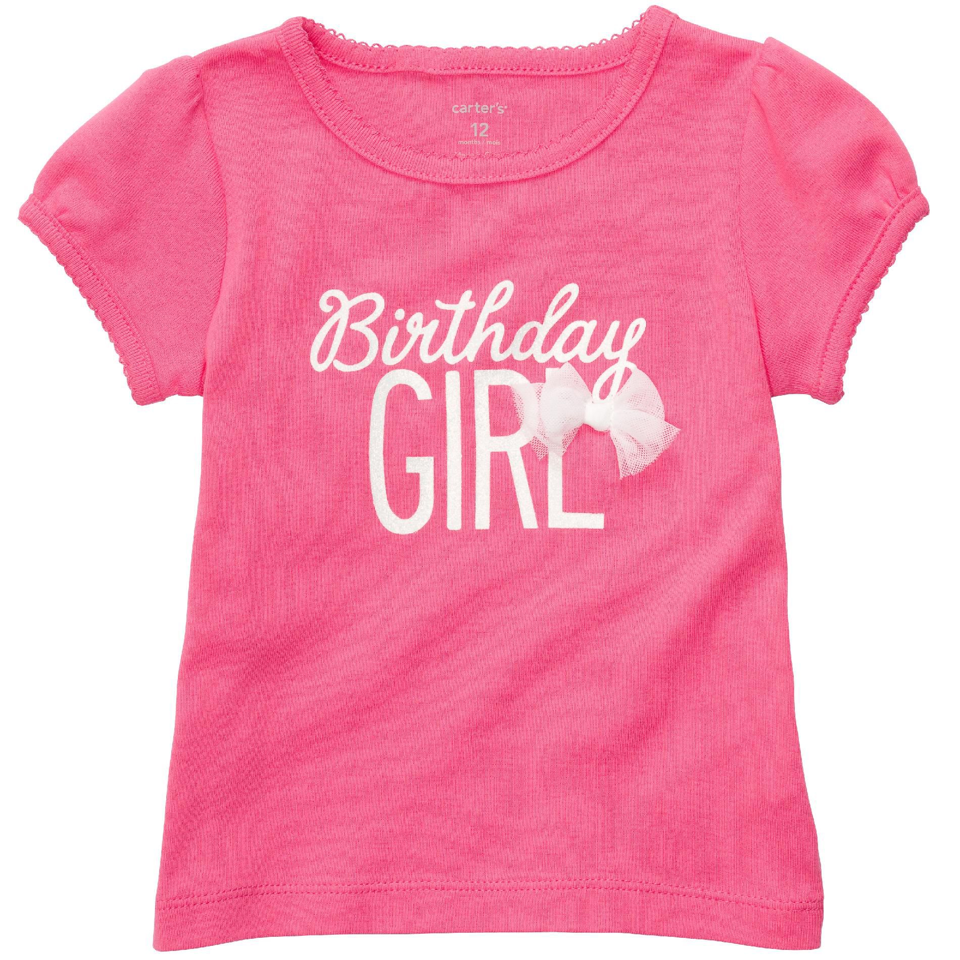 Carter's Infant Girl&#8217;s T-shirt &#8216;Birthday Girl&#8217; Short Sleeve